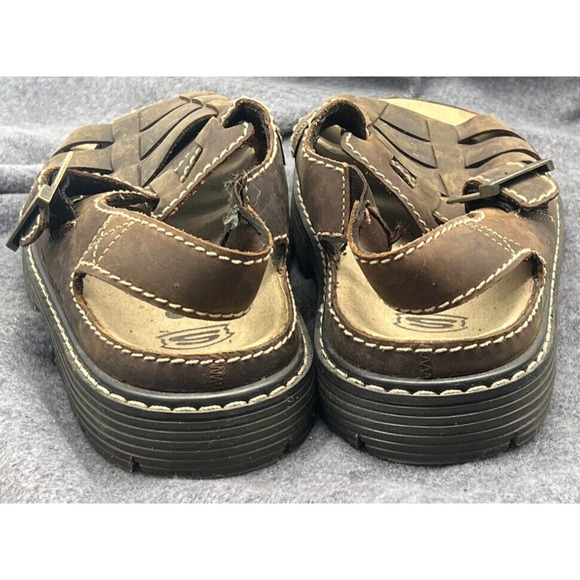 Vintage Skechers Fisherman Sandals Jammers Mens 10 Brown Leather Y2K Chunky New main image 9